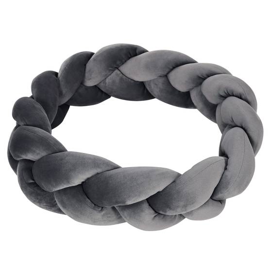 Panier pour Petit Chien et Chat en Corde de Coton Lavable Couchage Rond avec Coussin Amovible Ø55 cm Gris - ComfortXL Outdoor Living - Image 9