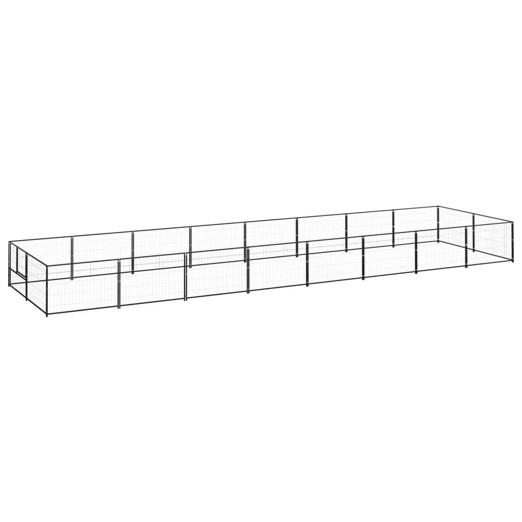 Vidaxl - Chenil Noir 16 m² Acier vidaXL 3082115 - Imagen 2