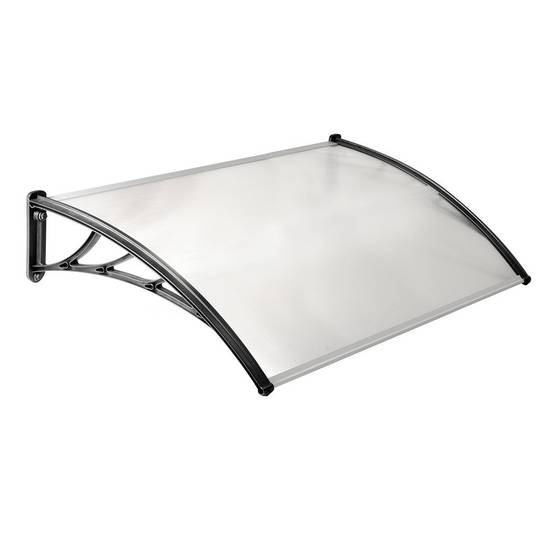 Terre Jardin - Marquise de porte / auvent de porte 80 x 120 Noir - Imagen 1