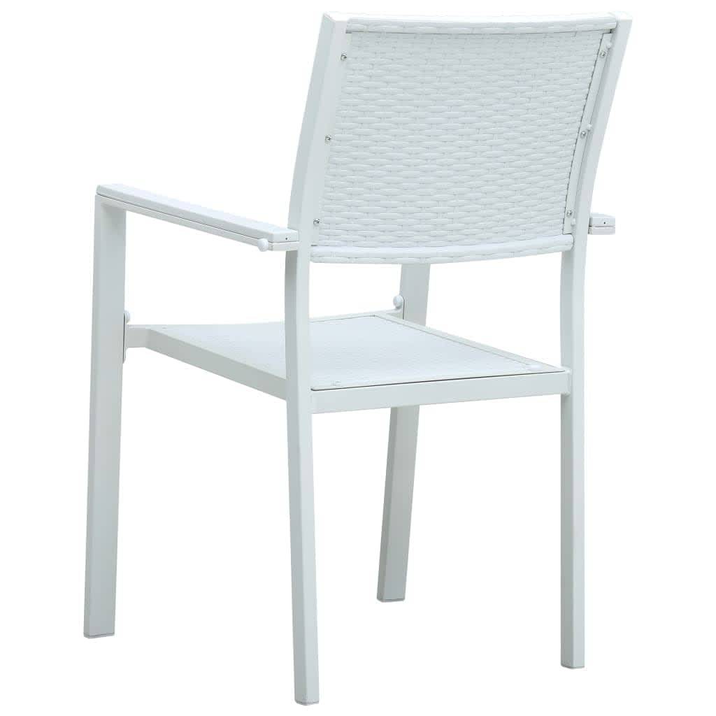 Ensemble Repas 4P 140cm Plastique Aspect Rotin et Acier Blanc – ComfortXL Outdoor Living - Image 7