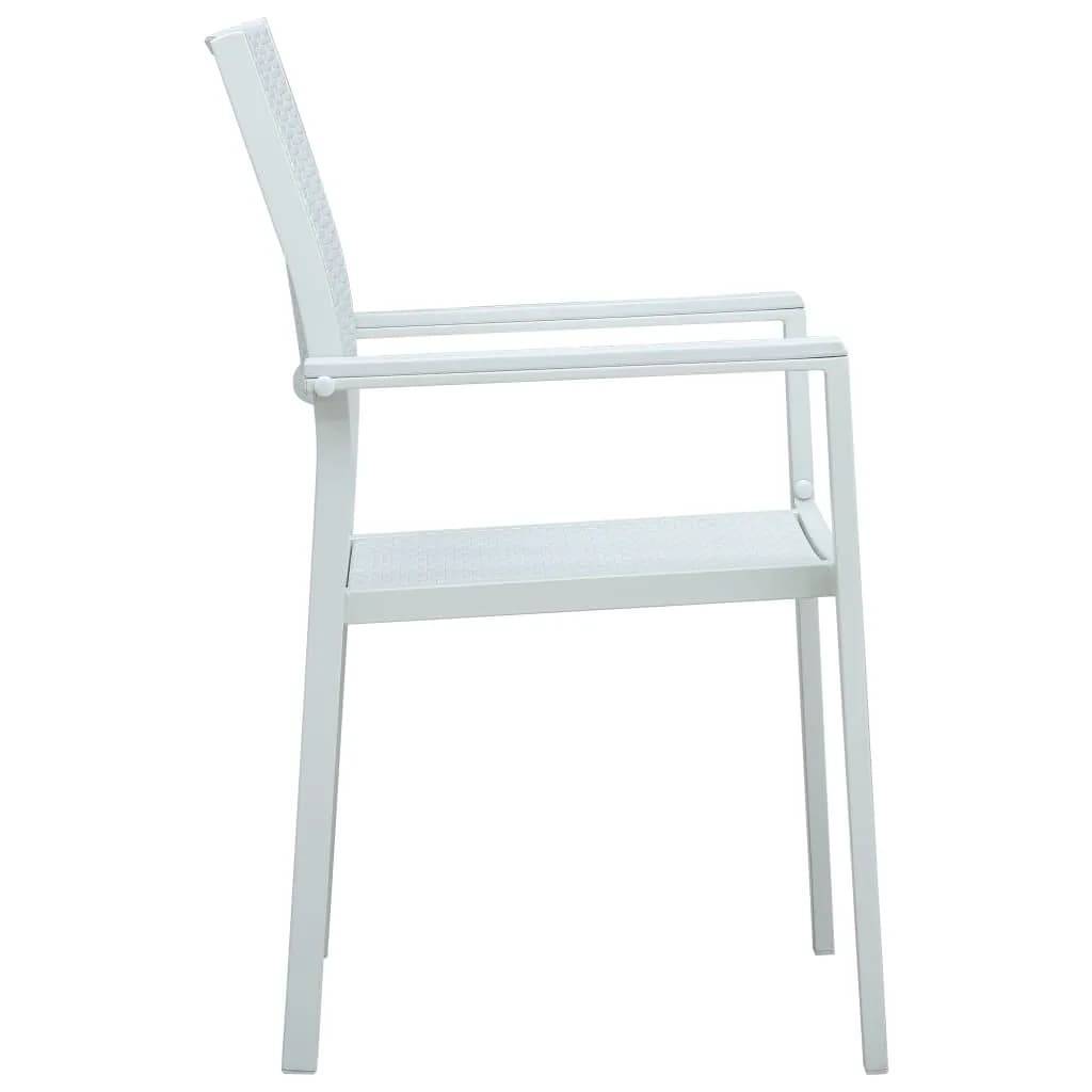 Ensemble Repas 4P 140cm Plastique Aspect Rotin et Acier Blanc – ComfortXL Outdoor Living - Image 6
