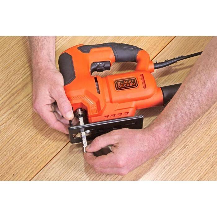 Scie sauteuse filaire 400 W, 0-45°, profondeur bois 65 mm, lame à tige en T, 3000 cps/min - BLACK + DECKER - Image 8