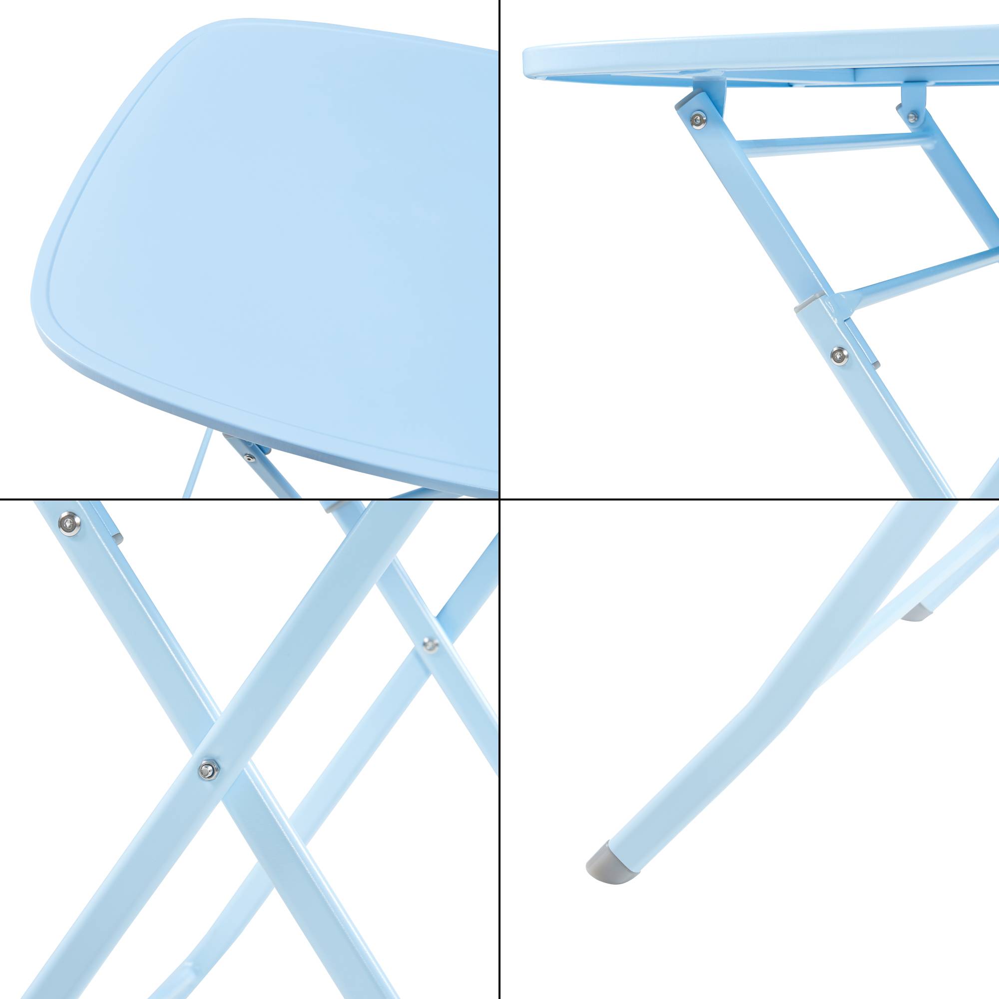 Table de jardin pliante Sande 71 x 70 x 70 cm bleu ciel [en.casa] - Imagen 7