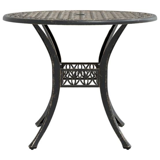 Table de jardin aluminium coulé bronze Ø90 x 75 cm - PANGIVO - Image 6