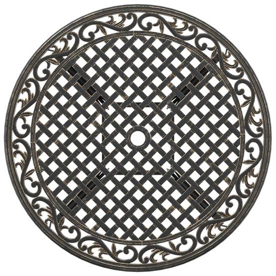 Table de jardin aluminium coulé bronze Ø90 x 75 cm - PANGIVO - Image 8