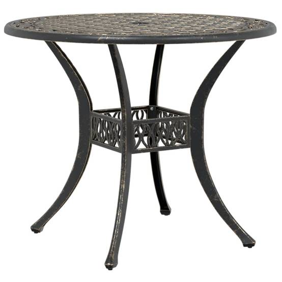 Table de jardin aluminium coulé bronze Ø90 x 75 cm - PANGIVO - Image 2