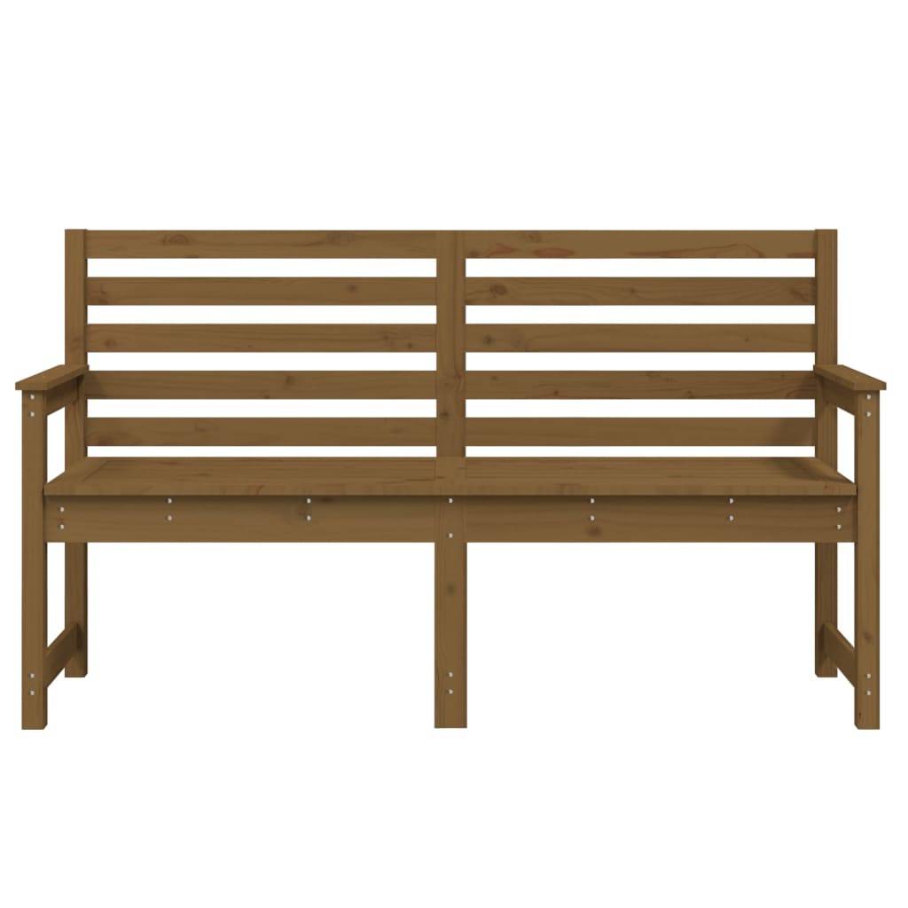 Helloshop26 - Banc de jardin meuble de patio d'extérieur terrasse 159,5 x 48 x 91,5 cm bois de pin massif marron miel - Imagen 2