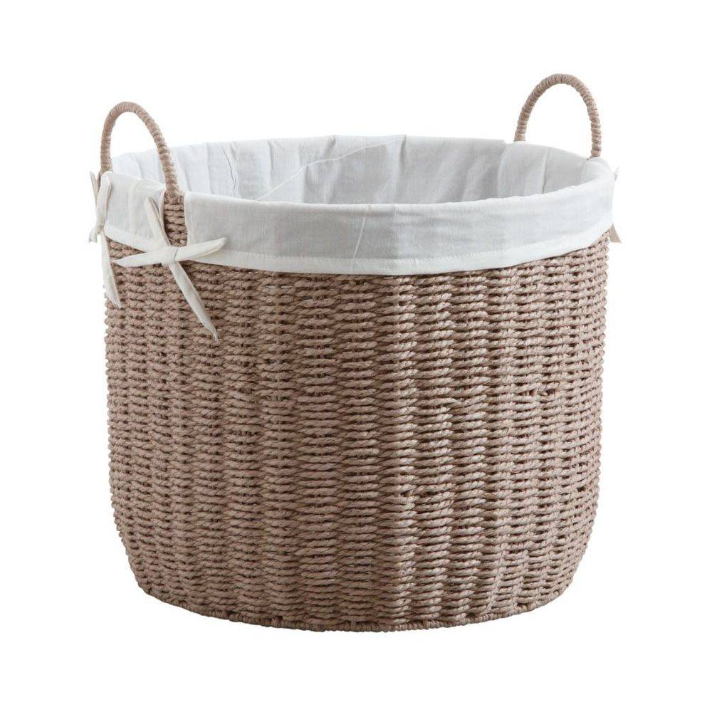 Aubry Gaspard - Corbeilles rondes en papier cordé taupe (Lot de 3) - Imagen 2
