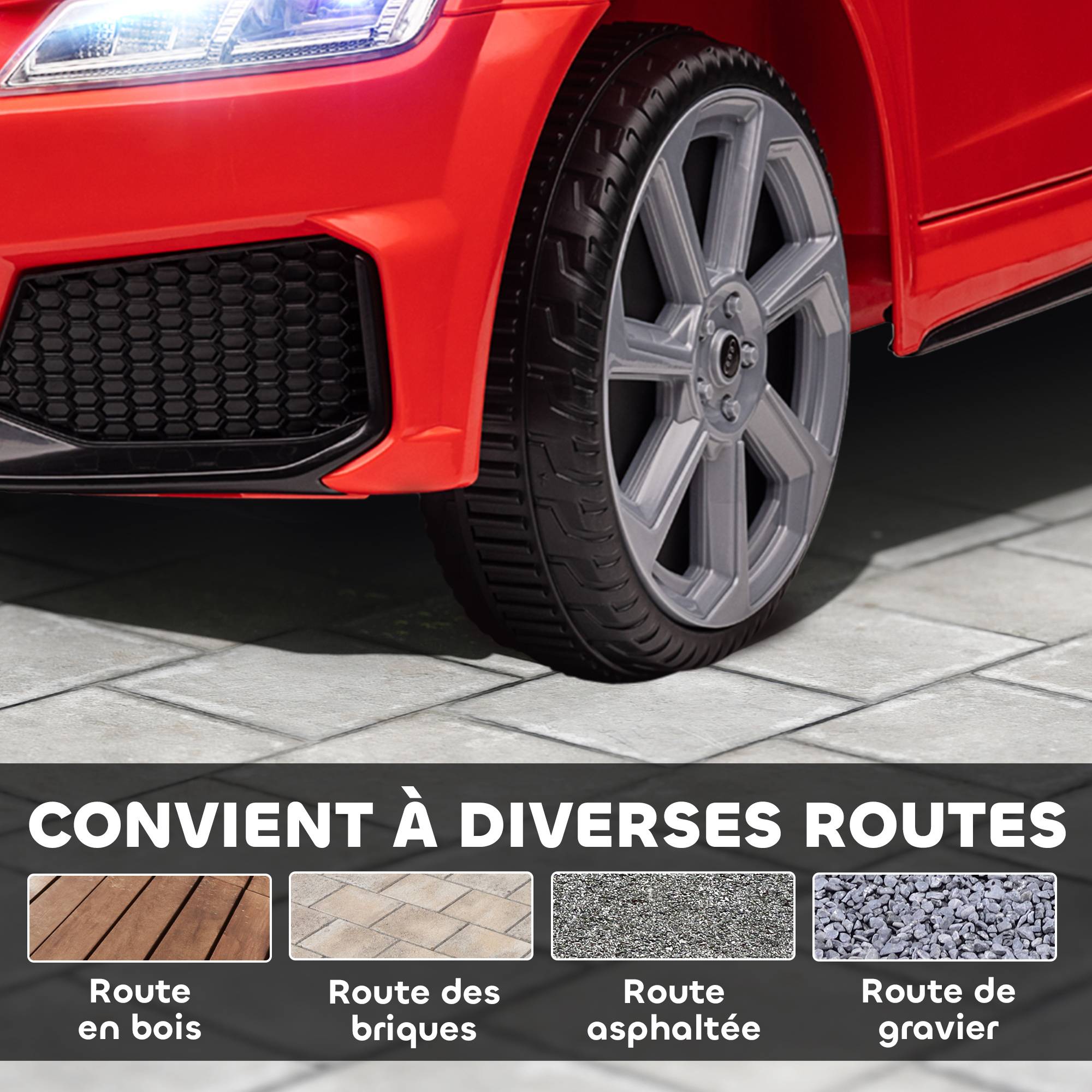 Véhicule électrique Enfant TT RS 12 V 30 W V. Max. 3 Km/h télécommande Effets sonores + Lumineux Rouge - Image 9