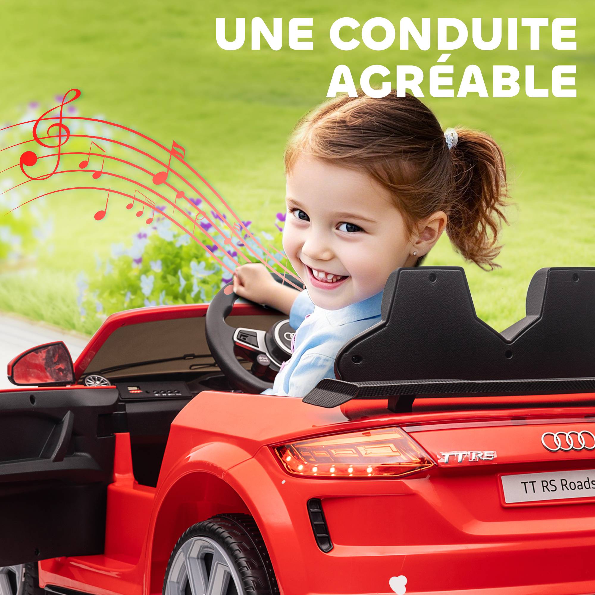 Véhicule électrique Enfant TT RS 12 V 30 W V. Max. 3 Km/h télécommande Effets sonores + Lumineux Rouge - Image 8