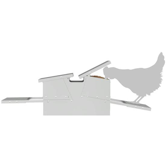Nourrisseur Pédale Acier Poule Anti-Nuisible 10kg Argent - ComfortXL Outdoor Living - Image 6