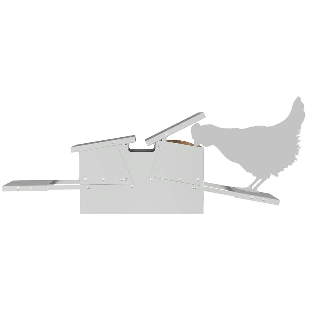 Nourrisseur Pédale Acier Poule Anti-Nuisible 10kg Argent - ComfortXL Outdoor Living - Image 6