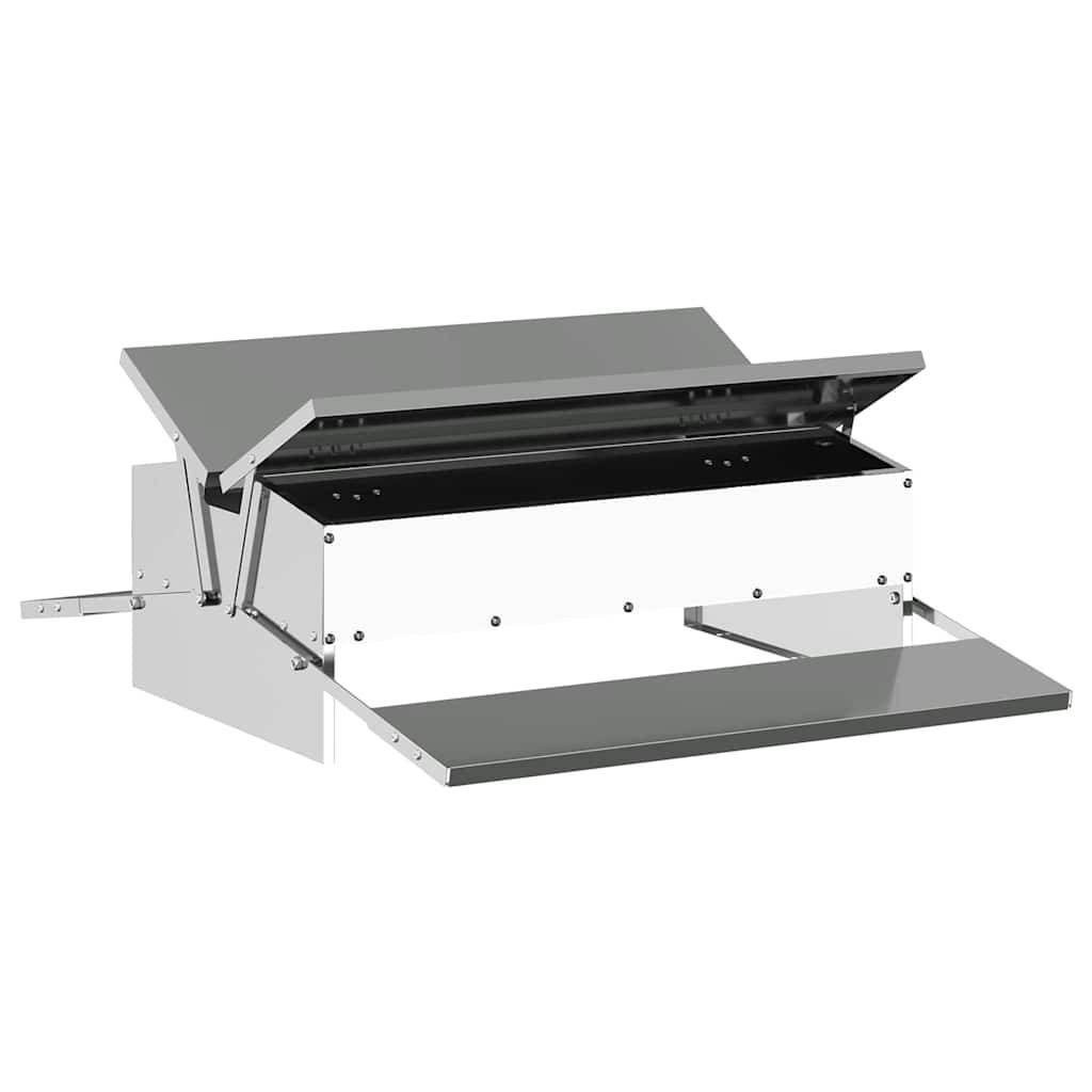 Nourrisseur Pédale Acier Poule Anti-Nuisible 10kg Argent - ComfortXL Outdoor Living - Image 2