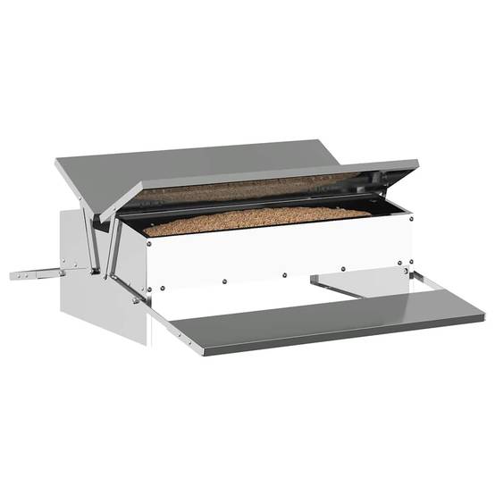 Nourrisseur Pédale Acier Poule Anti-Nuisible 10kg Argent - ComfortXL Outdoor Living - Image 3