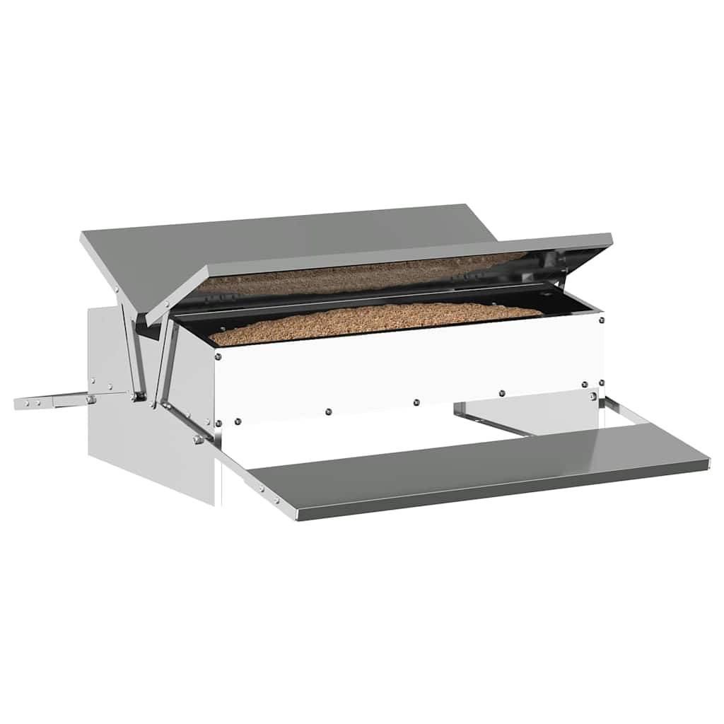 Nourrisseur Pédale Acier Poule Anti-Nuisible 10kg Argent - ComfortXL Outdoor Living - Image 3