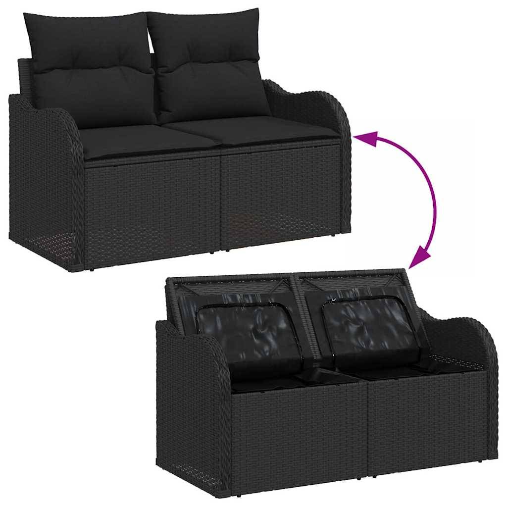 Salon de Jardin 5 Places Modulable en Résine Tressée Noire avec Coussins Confortables – ComfortXL Outdoor Living - Image 9