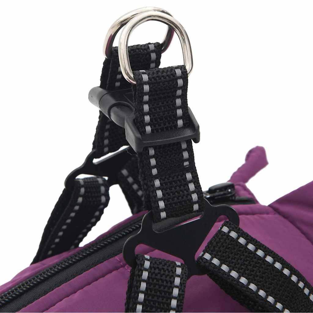 Manteau Chien Hiver Imperméable avec Harnais intégré Polaire Violet L24 – ComfortXL Pet Living - Image 6