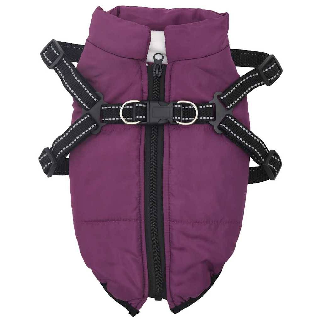 Manteau Chien Hiver Imperméable avec Harnais intégré Polaire Violet L24 – ComfortXL Pet Living - Image 2