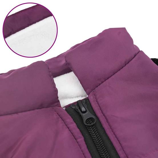 Manteau Chien Hiver Imperméable avec Harnais intégré Polaire Violet L24 – ComfortXL Pet Living - Image 4