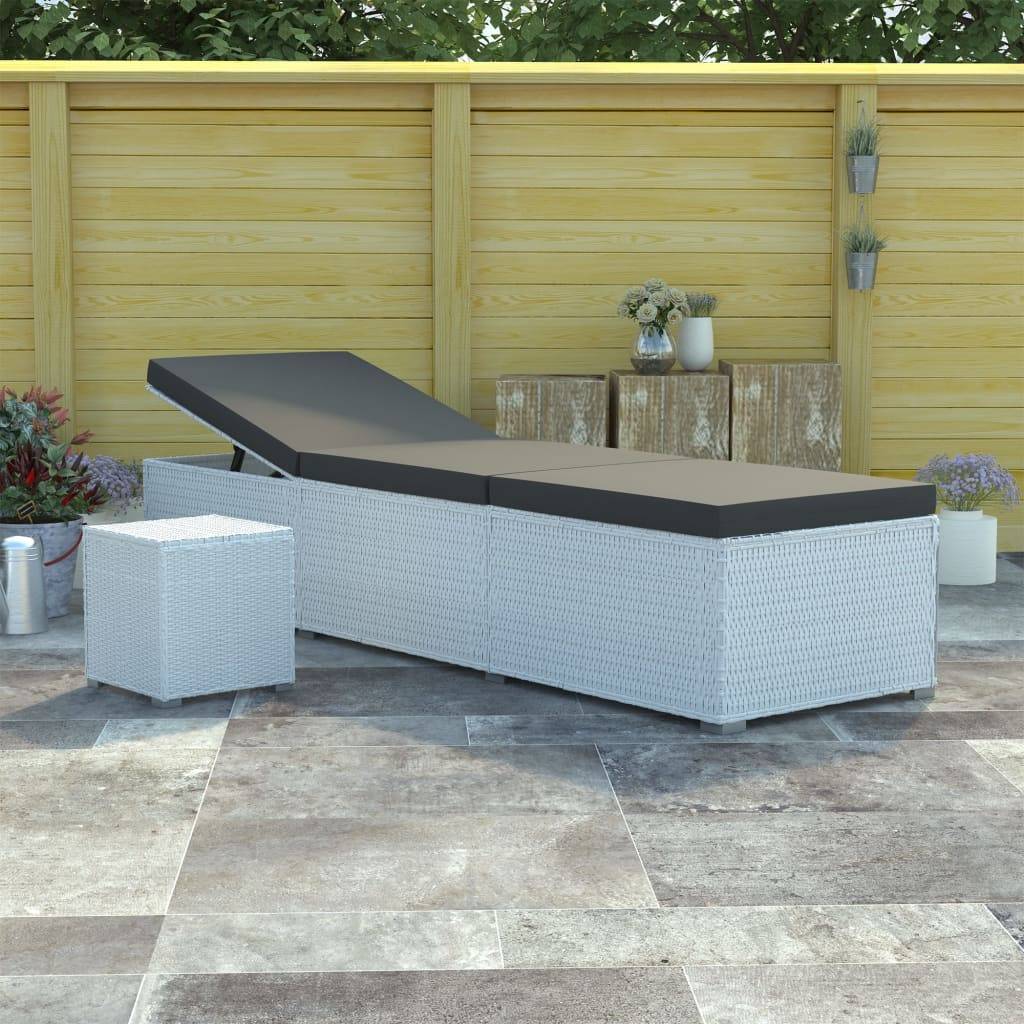 ComfortXL - Transat Blanc Résine Tressée Table et Coussin – ComfortXL Outdoor Living