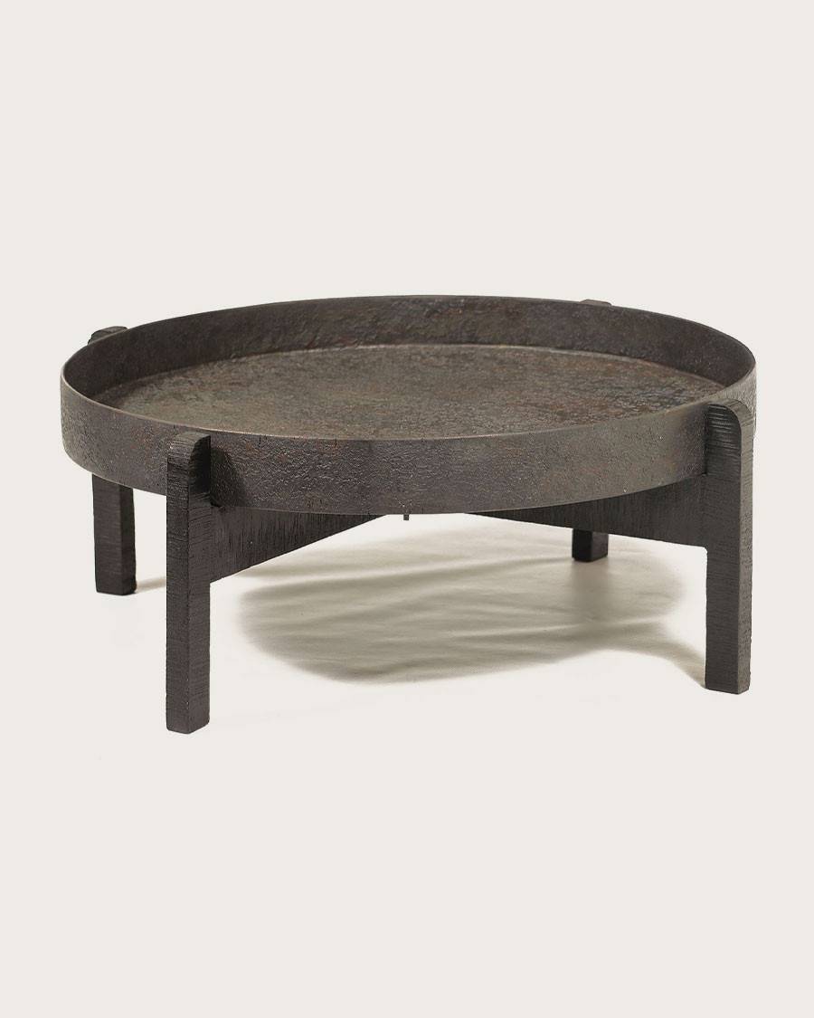 Gaby - Table basse ronde gigogne en métal noir - UNIQKA - Imagen 3