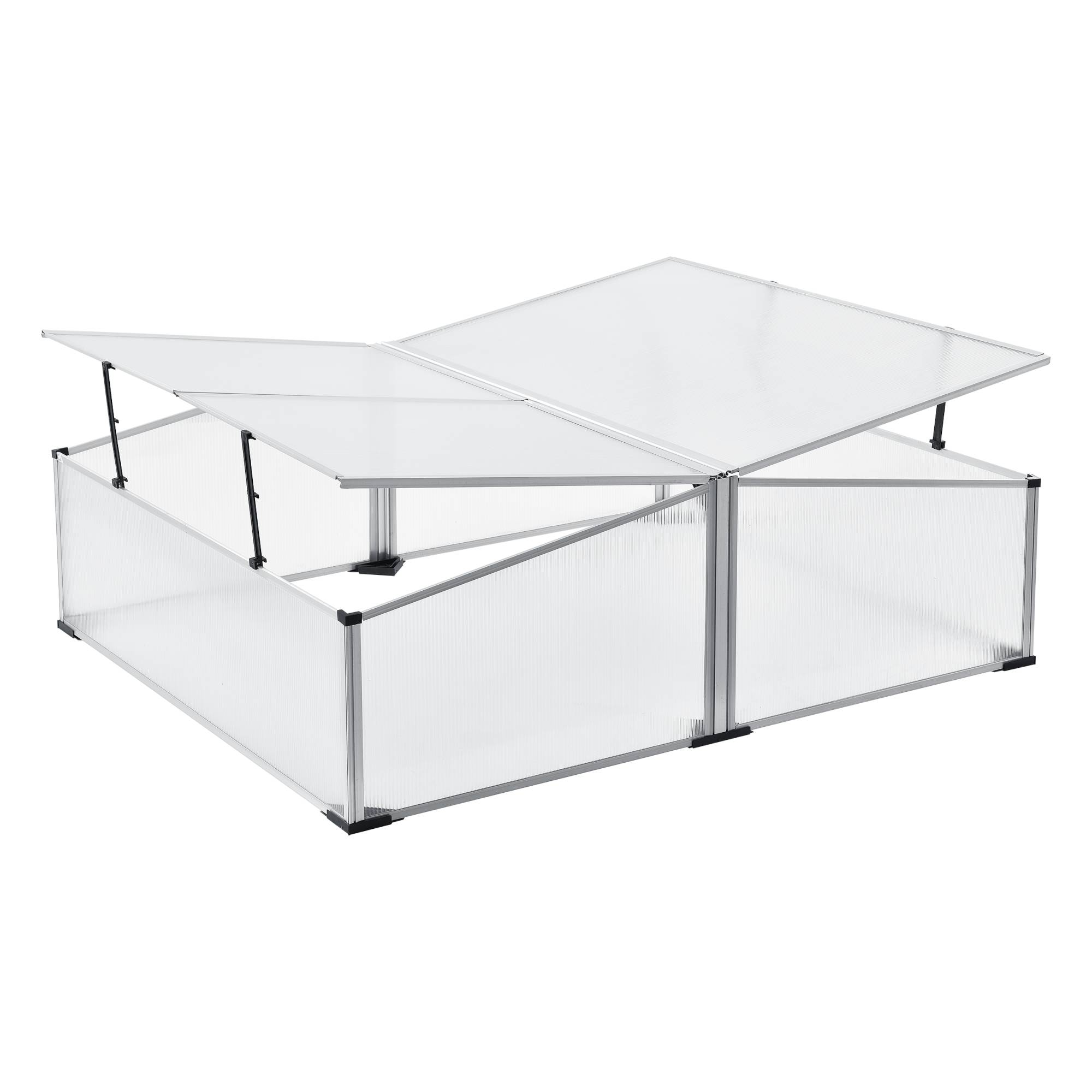 Châssis de Jardin Mossel Double Relevable Polycarbonate 100x120x40 cm [en.casa] - Image 1