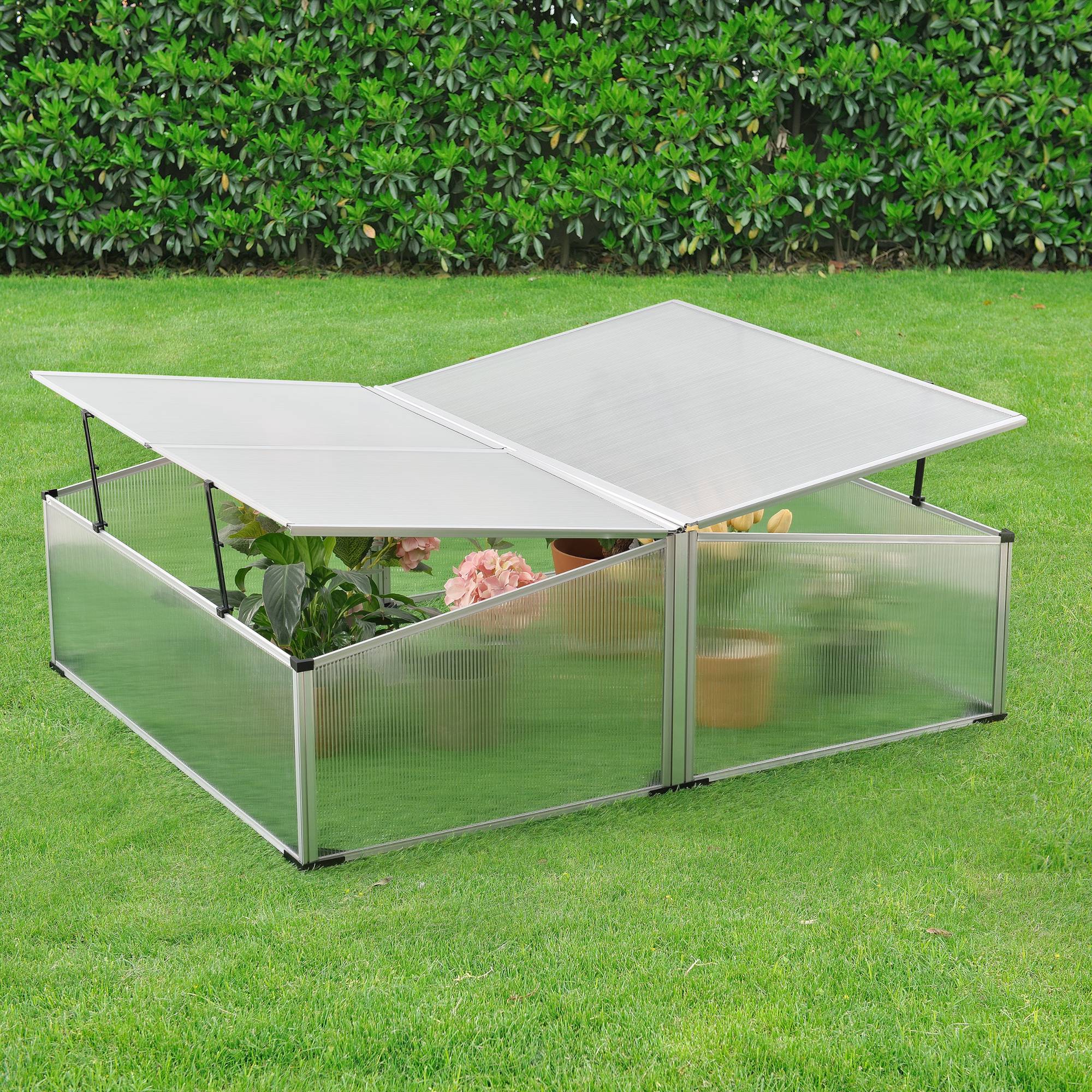Châssis de Jardin Mossel Double Relevable Polycarbonate 100x120x40 cm [en.casa] - Image 6
