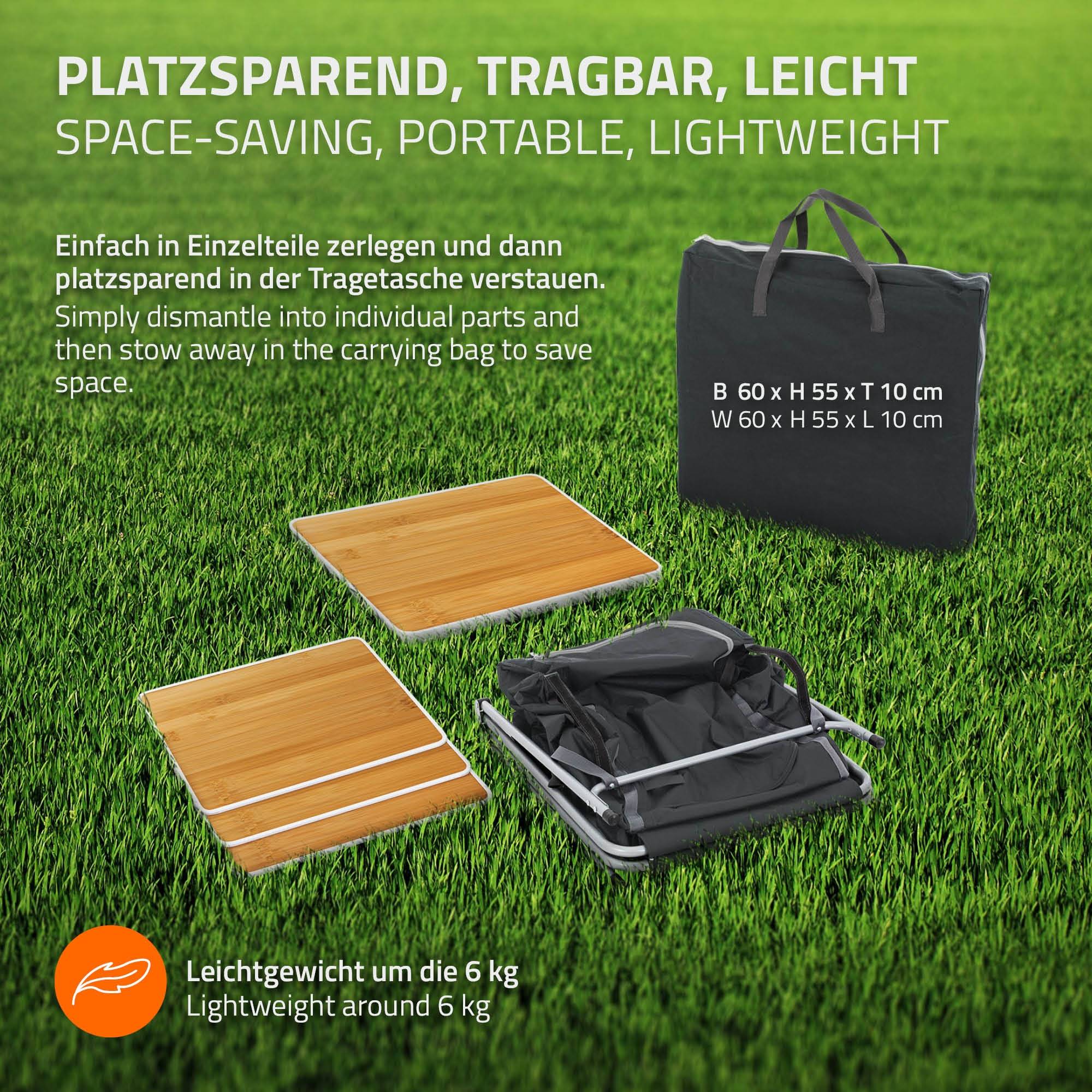 Ecd-Germany - Armoire de Camping Pliable, 60x97,5x53 cm, Structure en Aluminium, Aspect Bois, Portable, 3 Étagères - Imagen 5