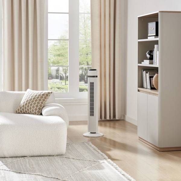Ventilateur colonne OCEANIC - 45W - Hauteur 101 cm - 3 modes - 3 vitesses - Oscillation 90° - Blanc - Image 2