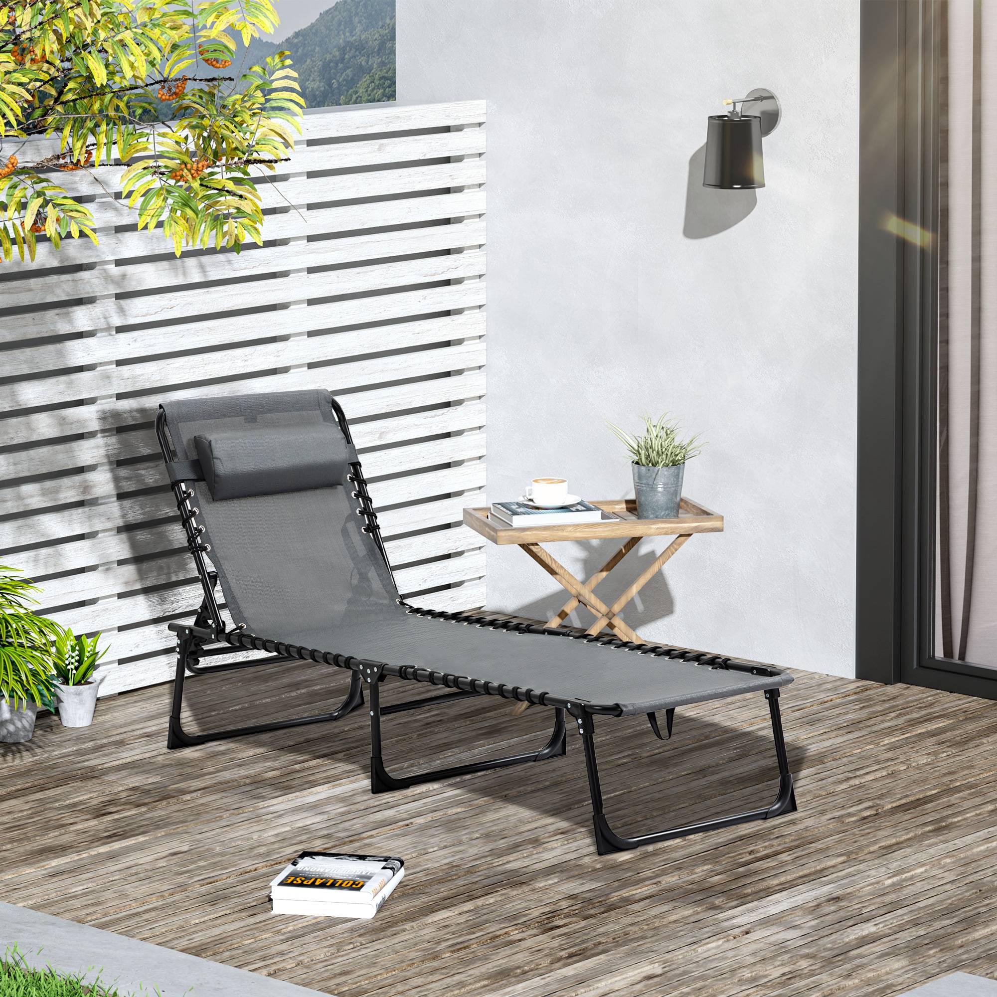 Outsunny - Transat pliable portable dossier réglable - Image 2