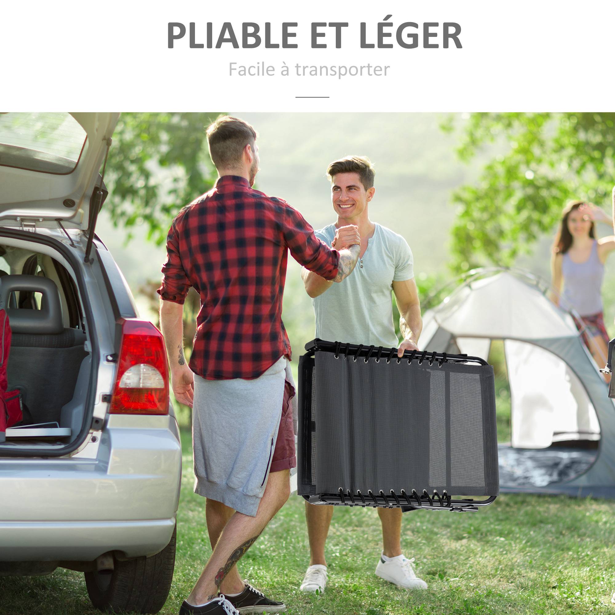 Outsunny - Transat pliable portable dossier réglable - Image 6