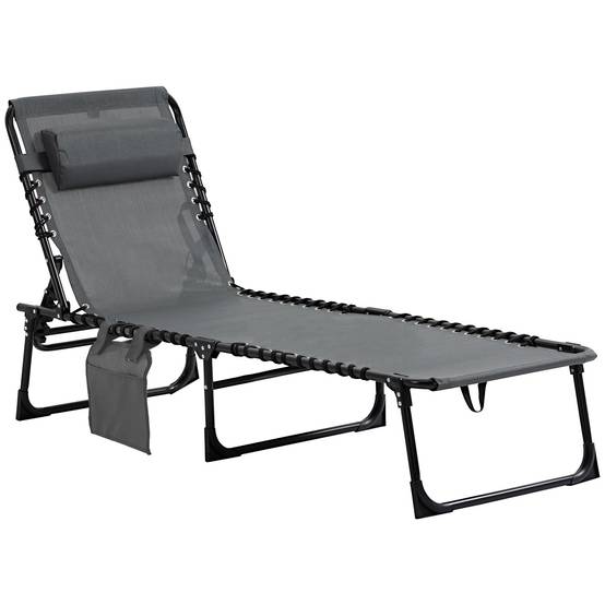 Outsunny - Transat pliable portable dossier réglable - Image 1