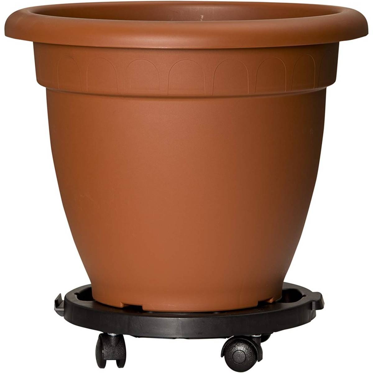 Support à Roulettes Rond diamètre 30 x 7 cm 4 roues - Porte Plante, Pot de Fleurs 170 kg max - Polypropylene Anti Choc KZ GARDEN - Image 1
