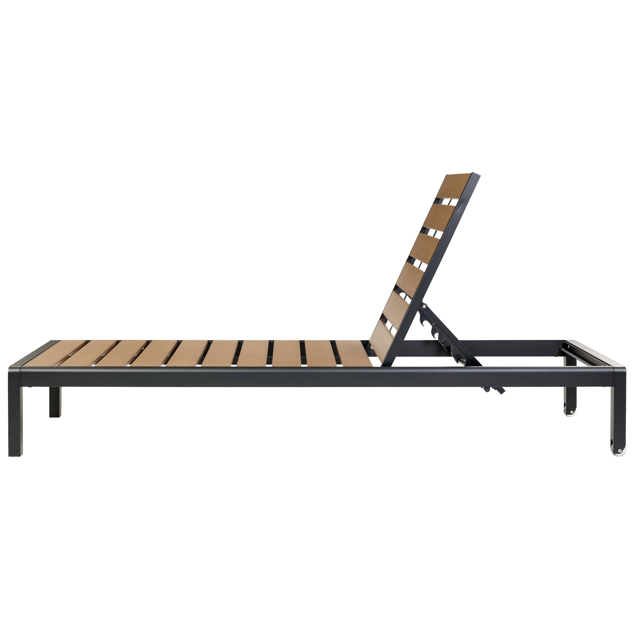 Beliani - Chaise longue Bois synthétique Marron/noir NARDO - Beliani - Imagen 6