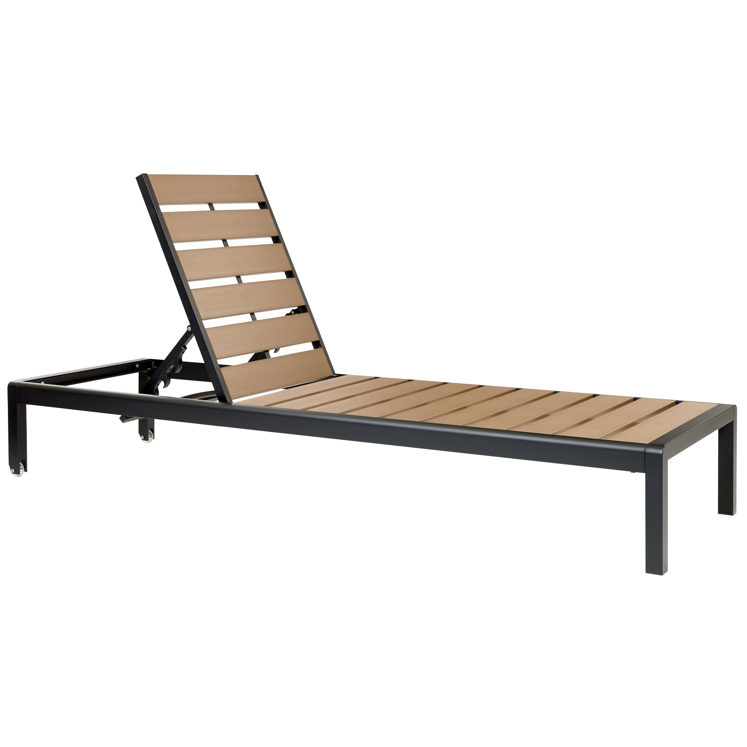 Beliani - Chaise longue Bois synthétique Marron/noir NARDO - Beliani - Imagen 4