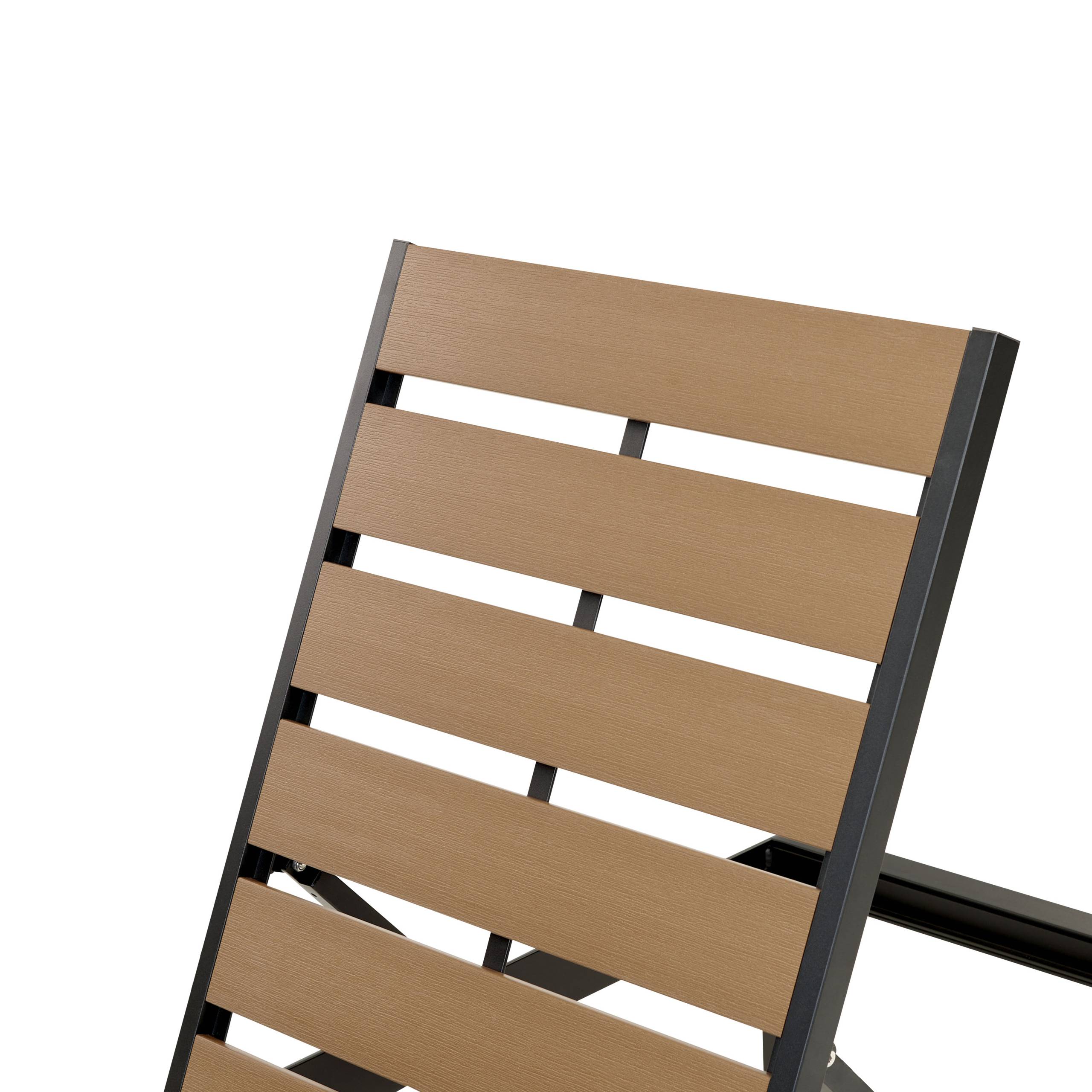 Beliani - Chaise longue Bois synthétique Marron/noir NARDO - Beliani - Imagen 7
