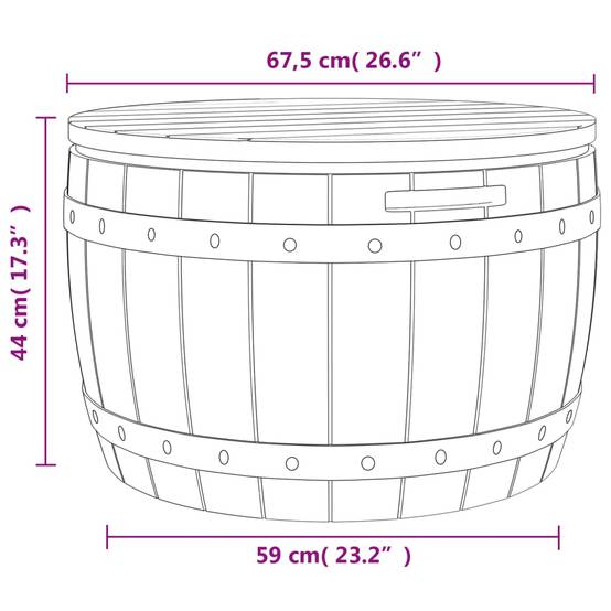 Helloshop26 - Coffre boîte meuble de jardin rangement 3 en 1 polypropylène marron clair - Imagen 5
