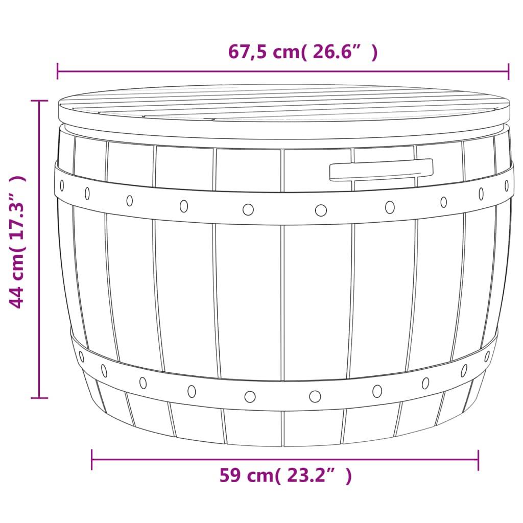 Helloshop26 - Coffre boîte meuble de jardin rangement 3 en 1 polypropylène marron clair - Imagen 5