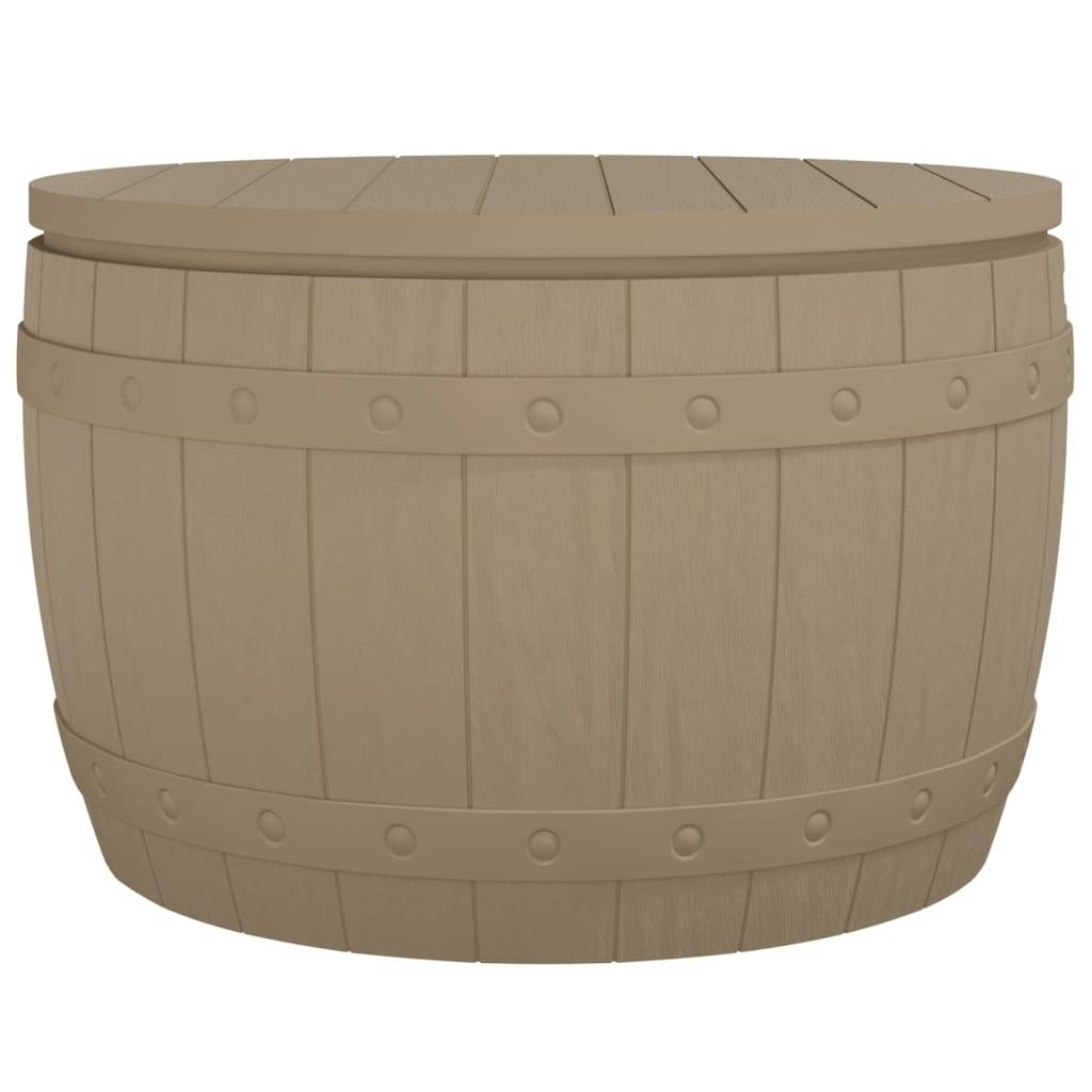 Helloshop26 - Coffre boîte meuble de jardin rangement 3 en 1 polypropylène marron clair - Imagen 2