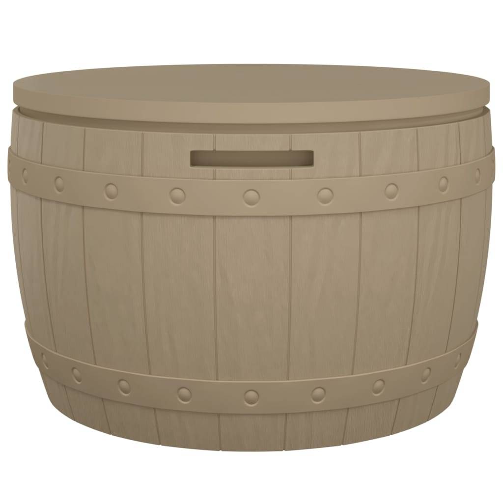 Helloshop26 - Coffre boîte meuble de jardin rangement 3 en 1 polypropylène marron clair - Imagen 1