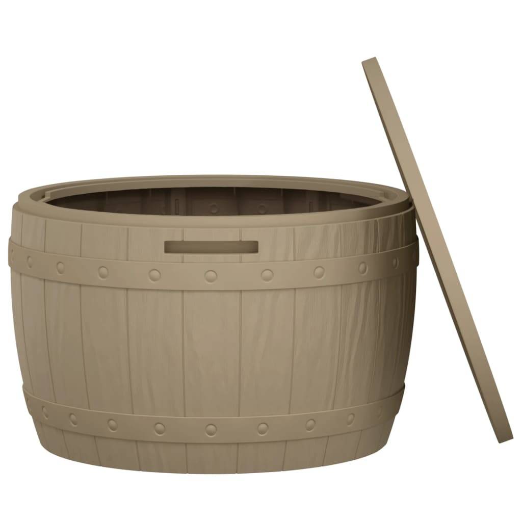 Helloshop26 - Coffre boîte meuble de jardin rangement 3 en 1 polypropylène marron clair - Imagen 3