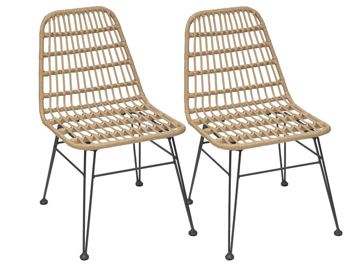 Hesperide - Lot de 2 chaises de jardin en résine tressée Lambada Sesame - Hespéride - Imagen 1