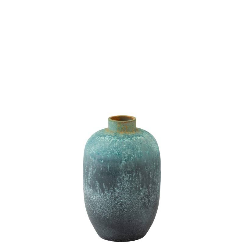 J-Line - Vase vintage en céramique bleu 33.5x33.5x50.5 cm - J-Line - Image 5