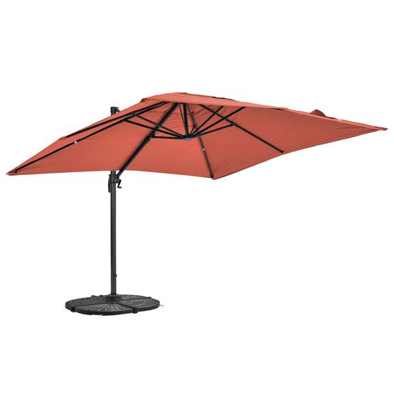 Oviala - Parasol déporté 3x3m rotatif et 4 dalles lestées terracotta Malaga - Oviala - Image 4