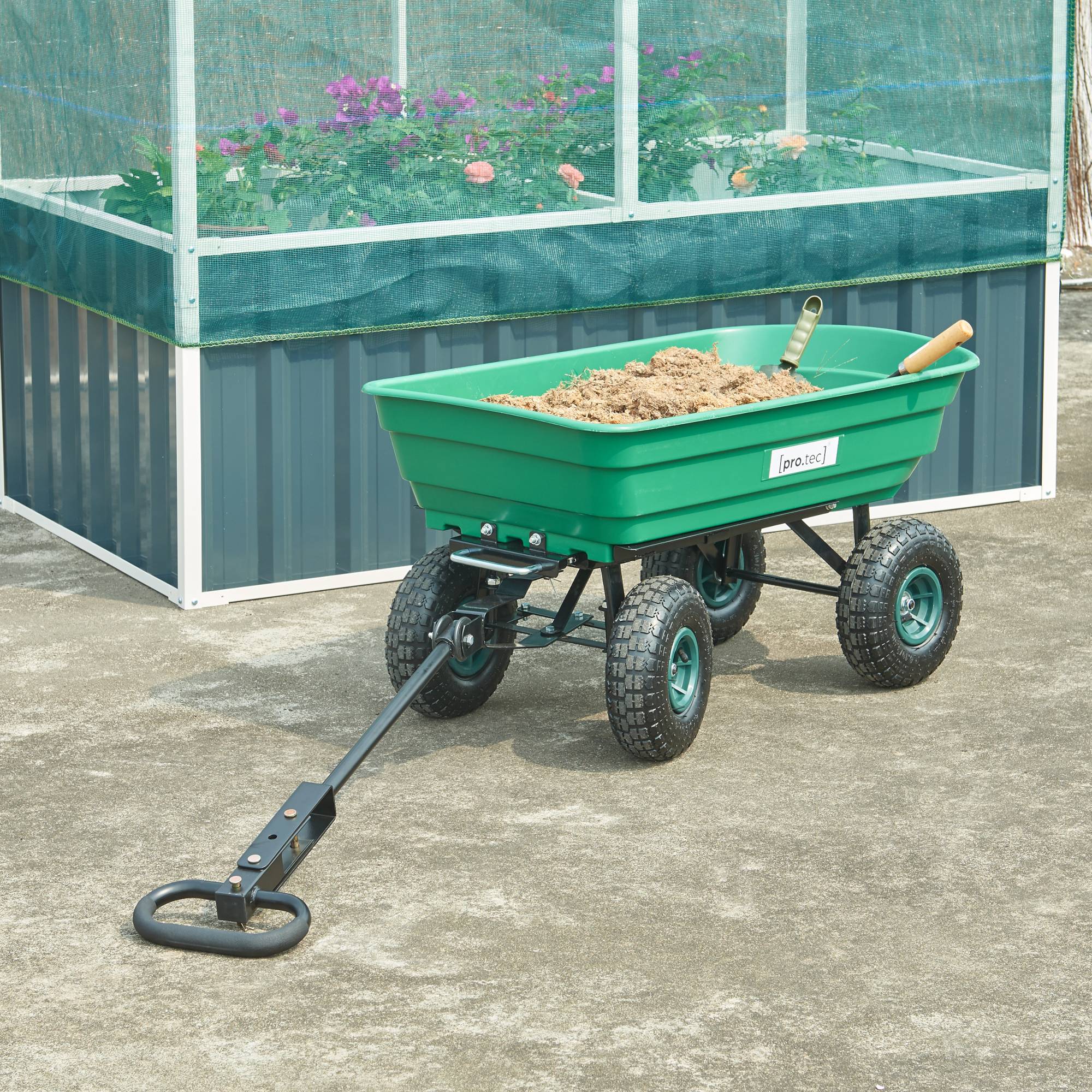 Chariot de Jardin Benne Basculante 250 kg Vert - Ciel & terre Commerce