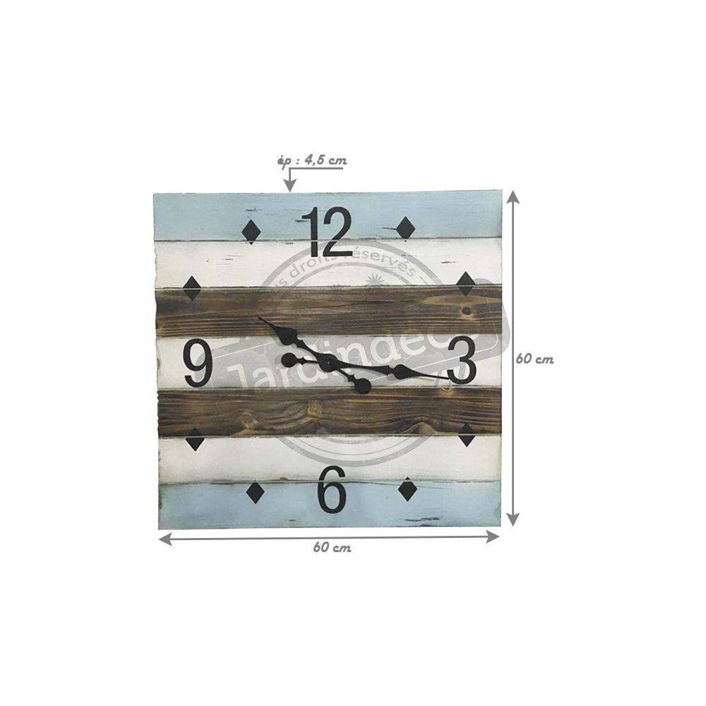 Aubry Gaspard - Horloge en bois carrée bord de mer - Imagen 2
