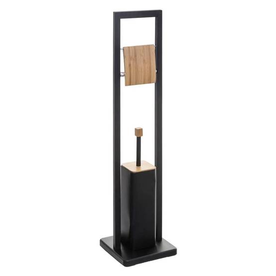Brosse WC & Dérouleur Bambou "Natureo" 80cm Noir - Image 1