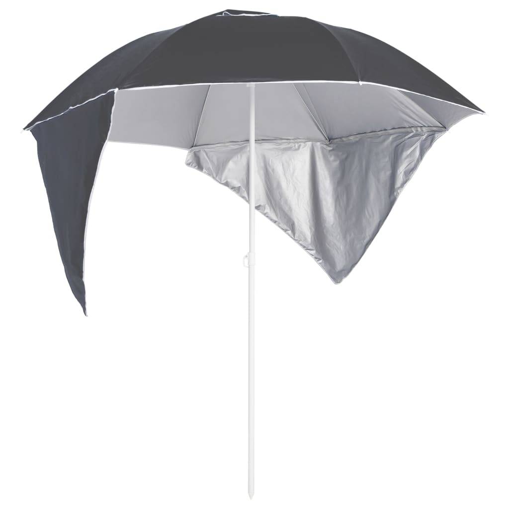 Helloshop26 - Parasol de plage avec parois latérales 215 cm anthracite - Imagen 1