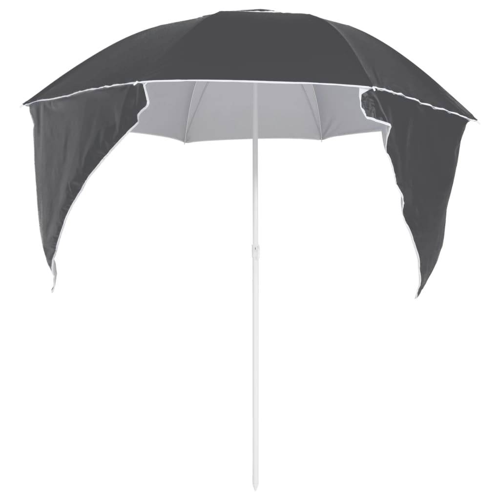 Helloshop26 - Parasol de plage avec parois latérales 215 cm anthracite - Imagen 4