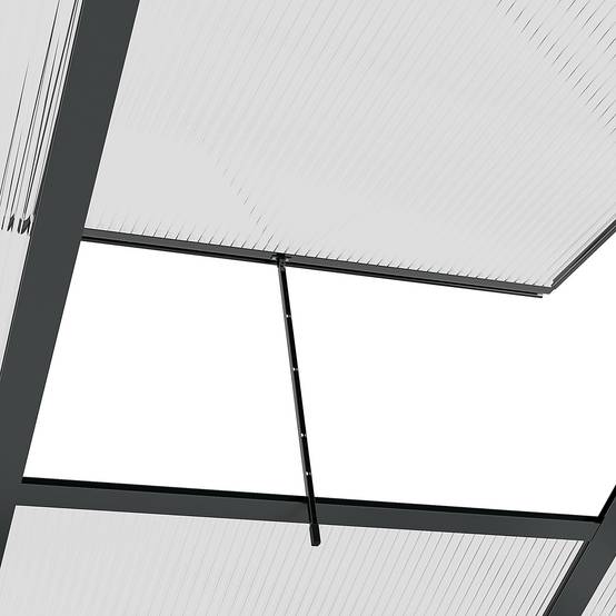 Outsunny - Serre de jardin alu polycarbonate 3,65m² - 1,9x1,92x2,01m - lucarne porte coulissante fondation incluse - Outsunny - Image 10